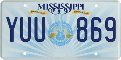 MS license plate YUU869