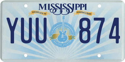 MS license plate YUU874