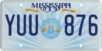 MS license plate YUU876