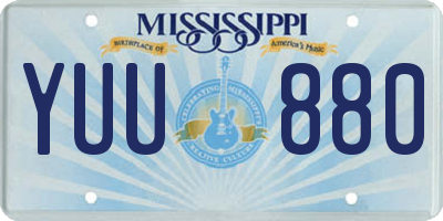 MS license plate YUU880