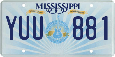 MS license plate YUU881