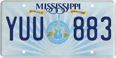 MS license plate YUU883
