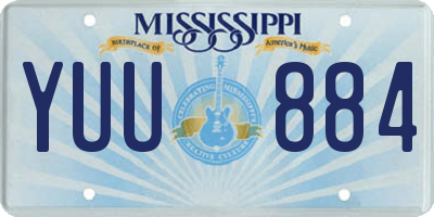 MS license plate YUU884