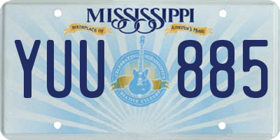MS license plate YUU885