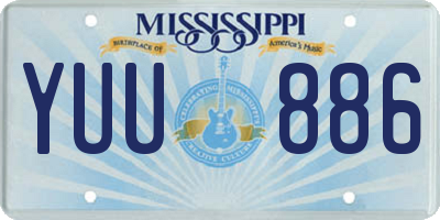 MS license plate YUU886