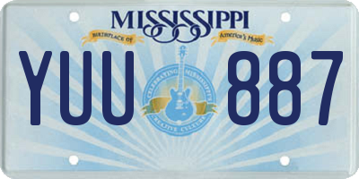MS license plate YUU887