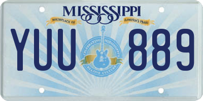 MS license plate YUU889