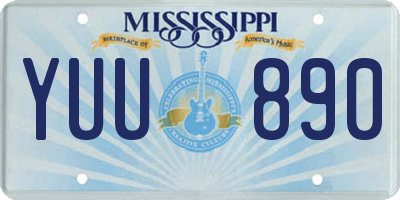 MS license plate YUU890