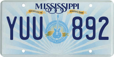 MS license plate YUU892