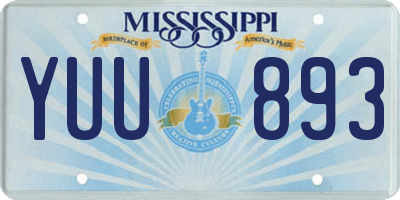 MS license plate YUU893