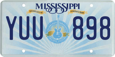 MS license plate YUU898