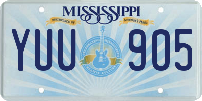 MS license plate YUU905
