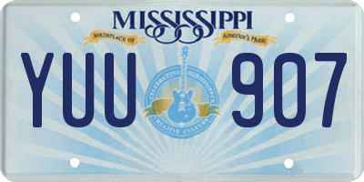 MS license plate YUU907