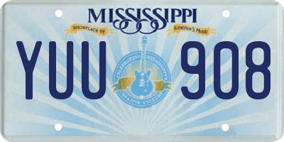 MS license plate YUU908