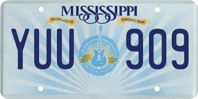 MS license plate YUU909