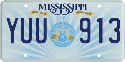 MS license plate YUU913