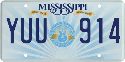 MS license plate YUU914