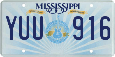 MS license plate YUU916