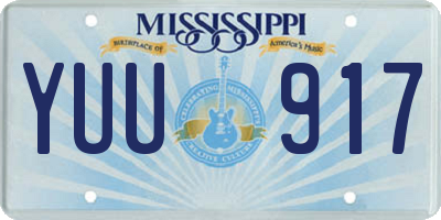 MS license plate YUU917