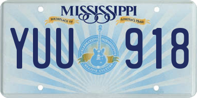 MS license plate YUU918