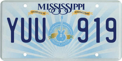 MS license plate YUU919