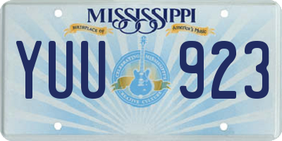 MS license plate YUU923