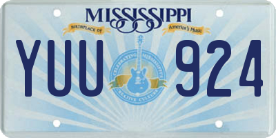 MS license plate YUU924