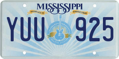 MS license plate YUU925