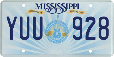MS license plate YUU928