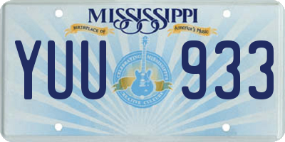 MS license plate YUU933