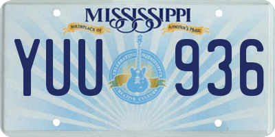 MS license plate YUU936