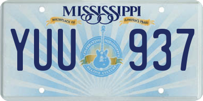MS license plate YUU937
