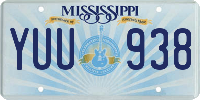 MS license plate YUU938