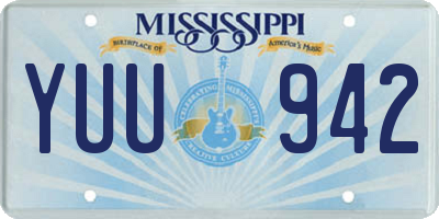 MS license plate YUU942