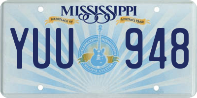 MS license plate YUU948