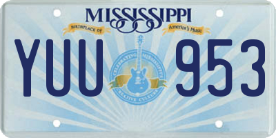 MS license plate YUU953