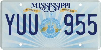 MS license plate YUU955