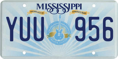 MS license plate YUU956