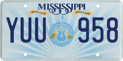 MS license plate YUU958