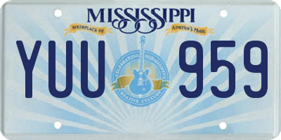 MS license plate YUU959