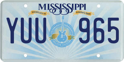 MS license plate YUU965