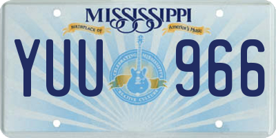 MS license plate YUU966