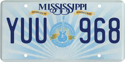 MS license plate YUU968