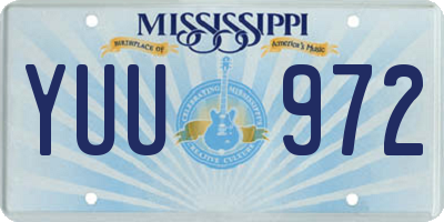 MS license plate YUU972