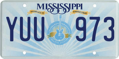 MS license plate YUU973