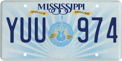MS license plate YUU974