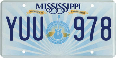 MS license plate YUU978