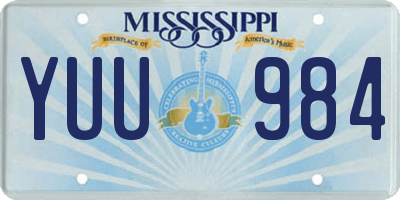 MS license plate YUU984