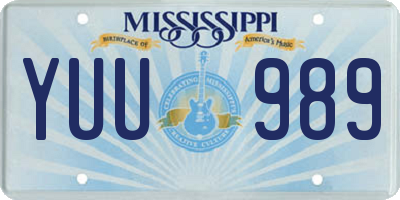 MS license plate YUU989
