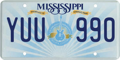 MS license plate YUU990